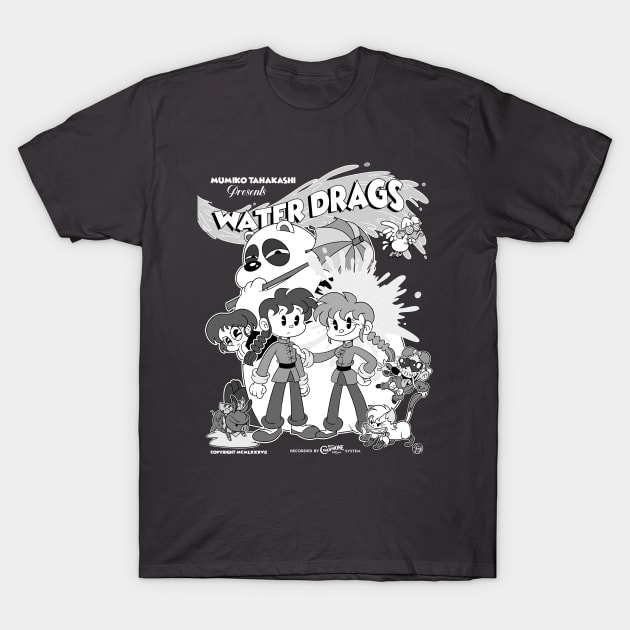 Ranma Water Drags 30s Retro anime Cartoon T-Shirt by Juandamurai